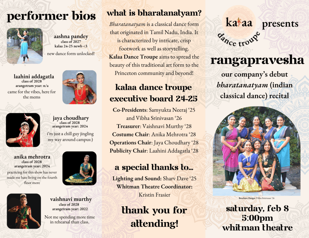 front of brochure for 2025 rangapravesha show